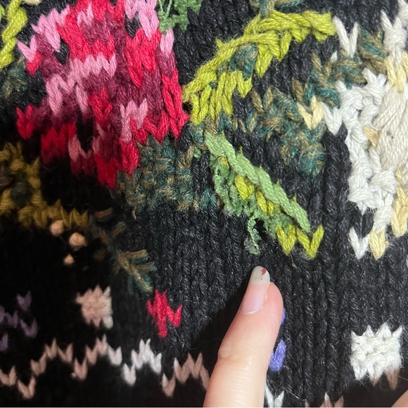 Heirloom Collectibles Vintage Pullover Sweater Christmas Snowflake And Floral L - Picture 6 of 13